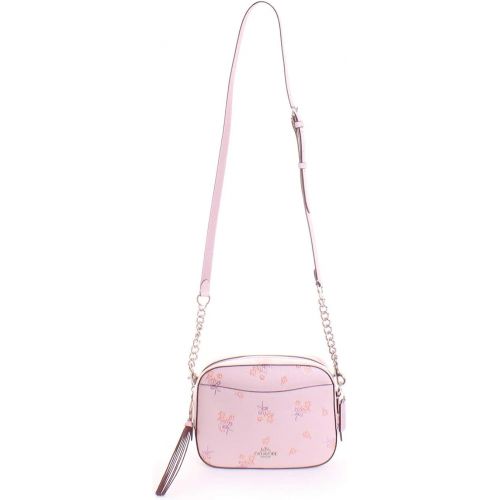  COACH Camera Bag in Floral Printed Leather Sv/Ice Pink One Size