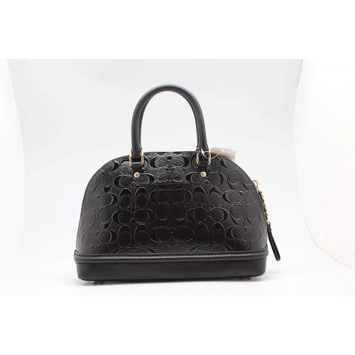  COACH Sig Debossed Patent Leather Mini Sierra Satchel Black/Black One Size