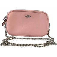 COACH Pebbled Leather Crossbody Pouch w/Chain Strap Petal One Size
