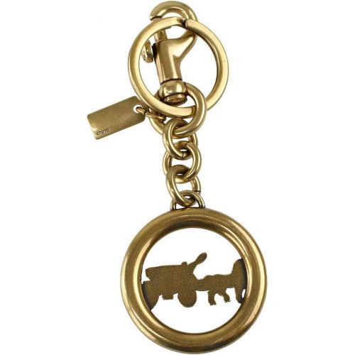  Coach Horse & Carriage Bag Charm Keychain Key Fob, Style F32227, Gold