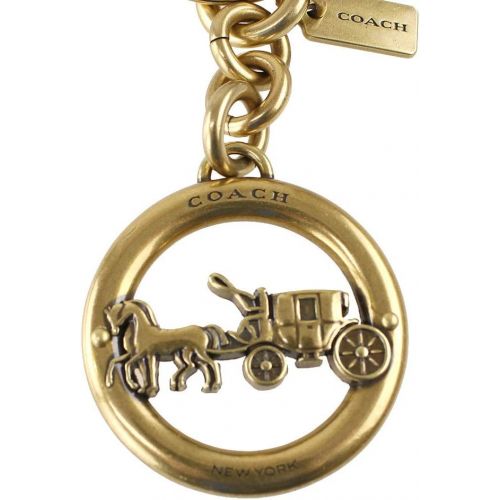  Coach Horse & Carriage Bag Charm Keychain Key Fob, Style F32227, Gold