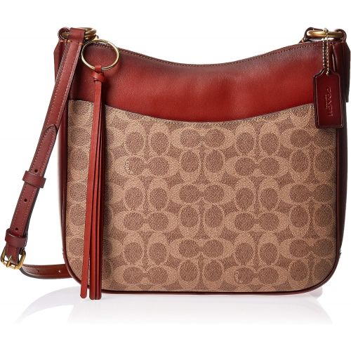  COACH Womens Coated Canvas Signature Chaise Crossbody