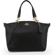 COACH Pebbled Leather Small Kelsey Satchel Black One Size: Shoes