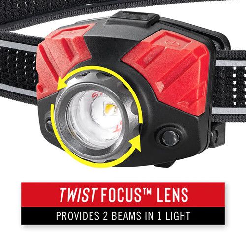  COAST FL75 Dual-Color Pure Beam Focusing LED Headlamp (Black/Red)