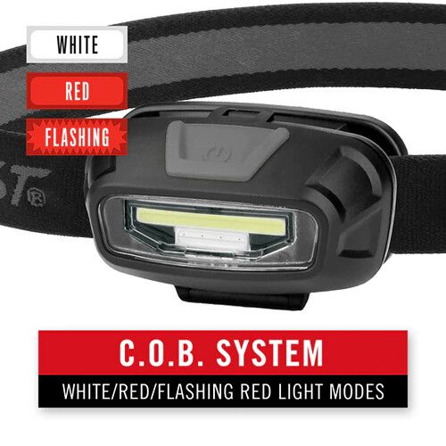  COAST FL13 Dual-Color Utility Beam COB LED Headlamp (Red/Black, Clamshell Packaging)