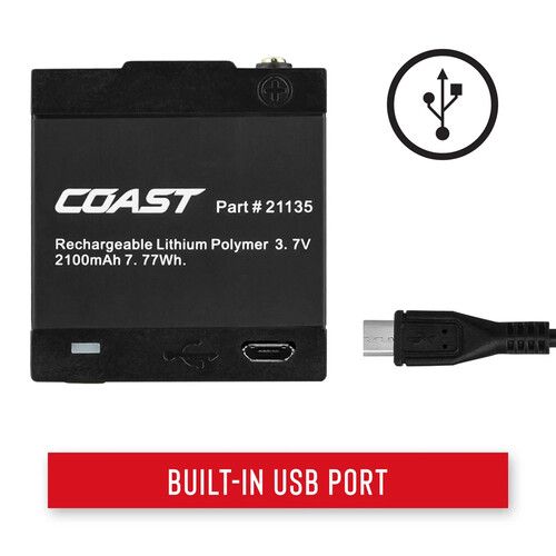  COAST ZX600 Rechargeable Ported Li-Ion Battery for PM200, PM500R, and PM550