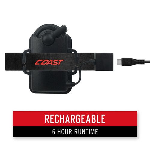  COAST HL7R Pure Beam Focusing Rechargeable LED Headlamp (Clamshell Packaging)