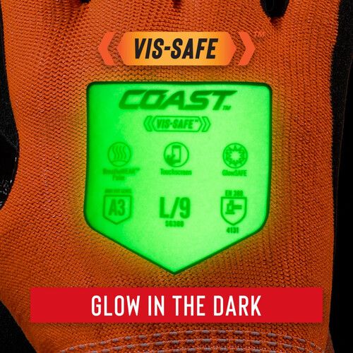  COAST Crew SG400 Hi-Vis Glow Safety Gloves (Large)