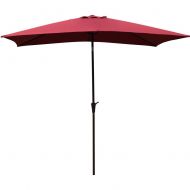 COBANA Rectangular Patio Umbrella, Outdoor Table Market Umbrella with Push Button Tilt/Crank, 6.6 by9.8, Burgundy