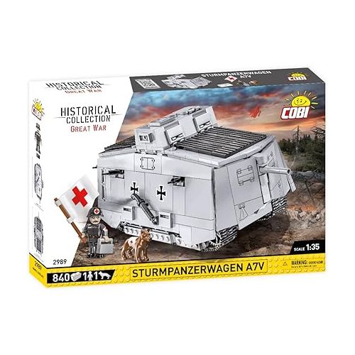  COBI Historical Collection Great War Sturmpanzerwagen A7V Tank, 840 pcs