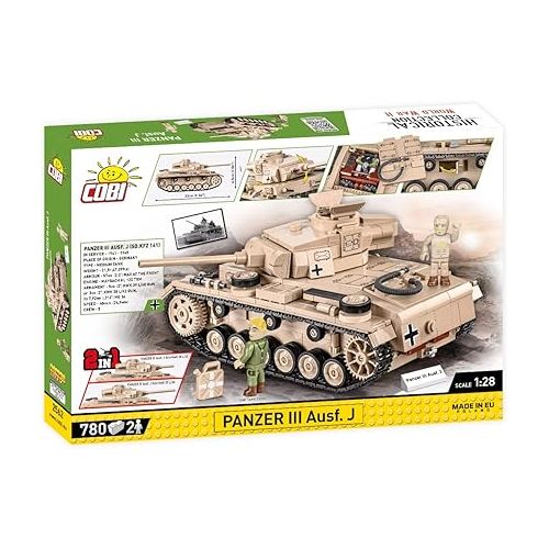  COBI Historical Collection World War II Panzer III Ausf. J Tank,780 pcs