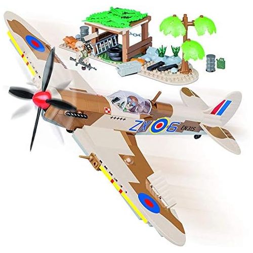  COBI Supermarine Spitfire Desert Airstrip Model Building Kits, Multicolor