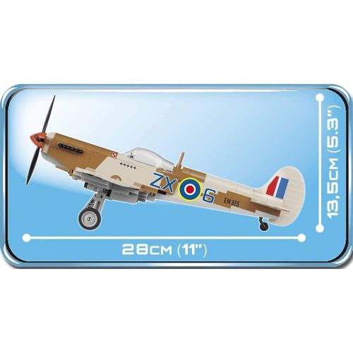  COBI Supermarine Spitfire Desert Airstrip Model Building Kits, Multicolor