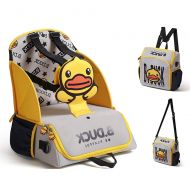 COCOCKA Travel Booster Seat for Family and Toddler Dining, Multi-Function Portable Backpack, 5-Point Harness and Storage Bag Travel Bag - 11.8 11.8 13.8 Inch (Yellow)