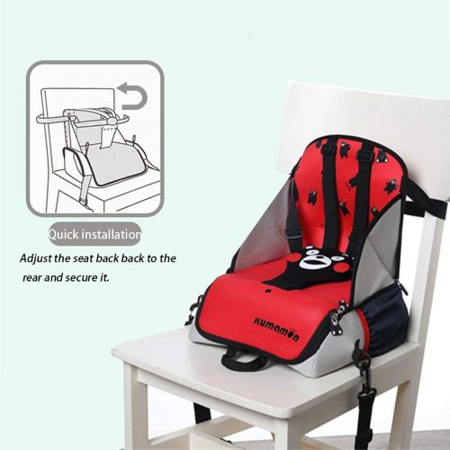  COCOCKA Travel Booster Seat for Family and Toddler Dining, Multi-Function Portable Backpack, 5-Point Harness and Storage Bag Travel Bag - 11.8 11.8 13.8 Inch (Yellow)