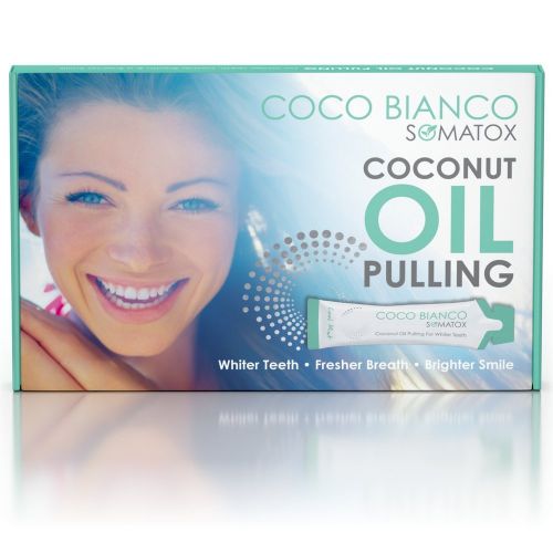  COCOPULL SOMATOX COCO BIANCO - Coconut Oil Pulling Kit + FREE Tooth Shade Guide  Natural Teeth Whitening Kit - Natural Teeth Whitening Detox  Virgin Coconut Oil With Mint ★ 1 Month Course