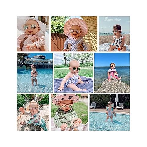  COCOSAND Baby Sunglasses with Strap Polarized Flexible Square UV400 for Infant Toddler Boys Girls Age 0-24 Months