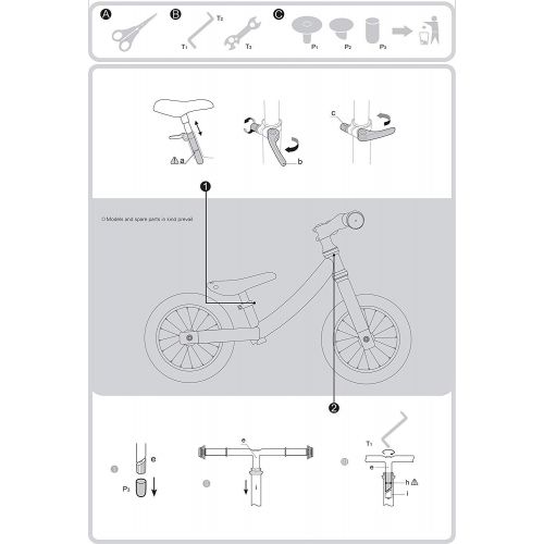  COEWSKE 12in Kid Balance Bike Children Running Bicycle Magnesium Alloy No Pedal Walking Bicycle for Ages 18 Months to 5 Years Old