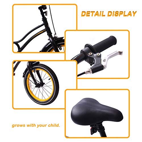  COEWSKE Kids Bike Steel Frame Children Bicycle 14-16 Inch with Training Wheel