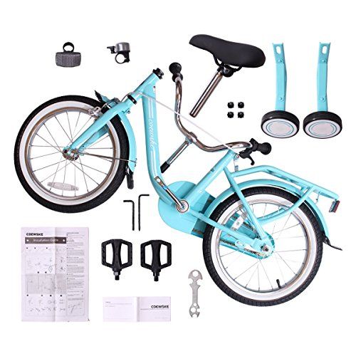  COEWSKE Kids Bike Steel Frame Children Bicycle 14-16 Inch with Training Wheel