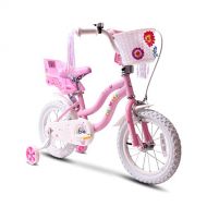 COEWSKE Kids Bike Steel Frame Children Bicycle Little Princess Style 14-16 Inch with Training Wheel