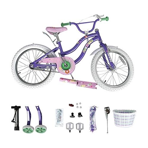  Kid's Bike Steel Frame Children Bicycle Little Princess Style 12-14-16-18-20 Inch with Training Wheel
