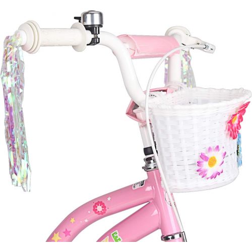  COEWSKE Kids Bike Steel Frame Children Bicycle Little Princess Style 12-14-16-18-20 Inch with Training Wheel