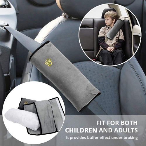  [아마존베스트]COFFLED Gray Seat Belt Pillow for Kids, Seatbelt Pillow for Child Travel, Seat Belt Pillow for Toddler Head...