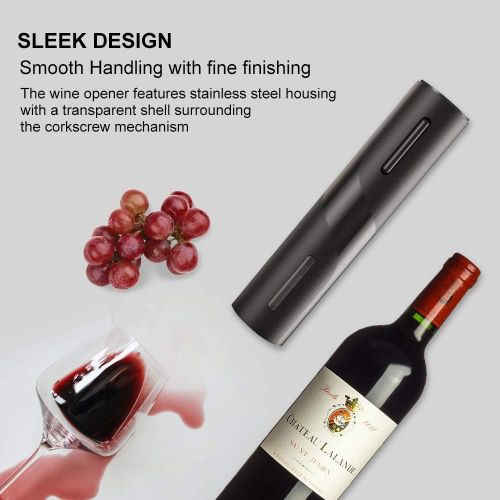  [아마존베스트]Cokunst Electric Wine Opener, Automatic Electric Wine Bottle Corkscrew Opener with Foil Cutter, One-click Button Reusable Wine Bottle Openers with LED Light for Home Kitchen Party