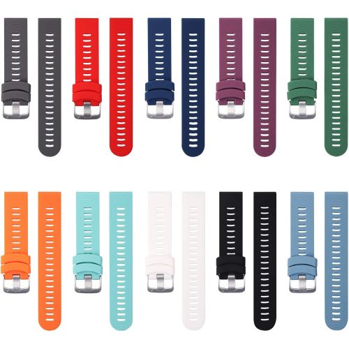  [아마존베스트]COLAPOO 10PACK Multicolor Bands Compatible with Garmin Forerunner 245/645,20mm Soft Silicone Wristbands for Garmin 245 Music/645 Music/Venu/Venu Sq/Vivoactive 3(10 Pack)