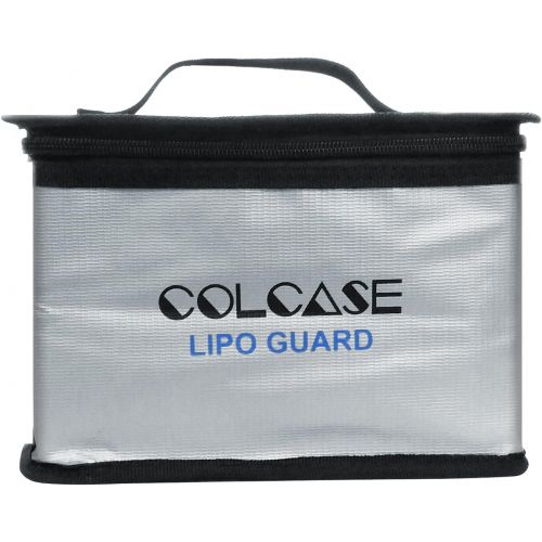  [아마존베스트]COLCASE Fireproof Explosionproof Lipo Safe Bag for Lipo Battery Storage and Charging , Large Space Highly Sturdy Double Zipper Lipo Battery Guard (198x150x135mm)