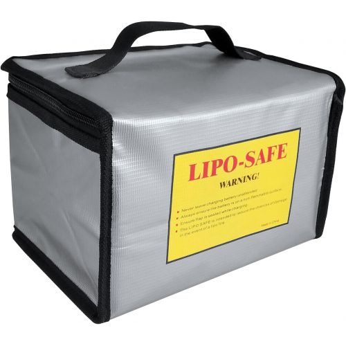  [아마존베스트]COLCASE Fireproof Explosionproof Lipo Safe Bag for Lipo Battery Storage and Charging , Large Space Highly Sturdy Double Zipper Lipo Battery Guard (198x150x135mm)