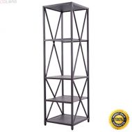 COLIBROX 4 Tiers Bookcase Metal and Wood Storage Shelf Display Organizer Home Furniture,Book Shelf Features Heavy-Load Metal Construction & Durable MDF Shelf Boards,sunglass displa