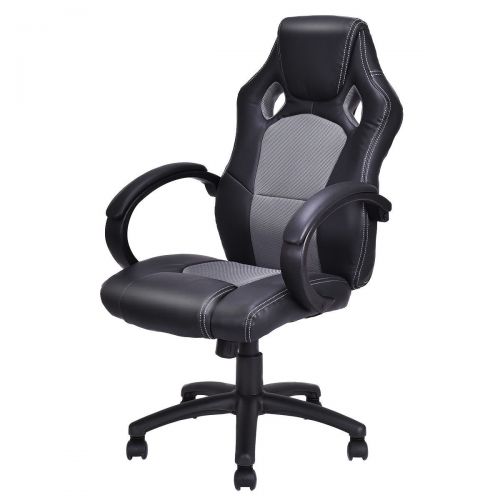 COLIBROX--High Back Race Car Style Bucket Seat Office Desk Chair Gaming Chair Gray New Color: gray Load capacity: 550 LBS Seating Area Dimension: 20 x20 (W X D) Height from ground