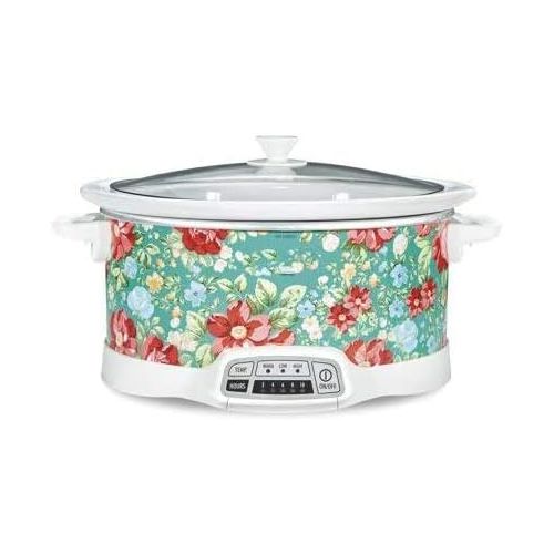 제네릭 [아마존베스트]Generic Bring Cheerful and Charming Style to Your Countertop with Beautiful and Stylish Pioneer Woman 7 Quart Programmable Slow Cooker Vintage Floral,Great Addition to Your Kitchen