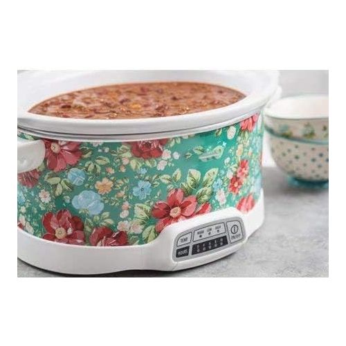 제네릭 [아마존베스트]Generic Bring Cheerful and Charming Style to Your Countertop with Beautiful and Stylish Pioneer Woman 7 Quart Programmable Slow Cooker Vintage Floral,Great Addition to Your Kitchen