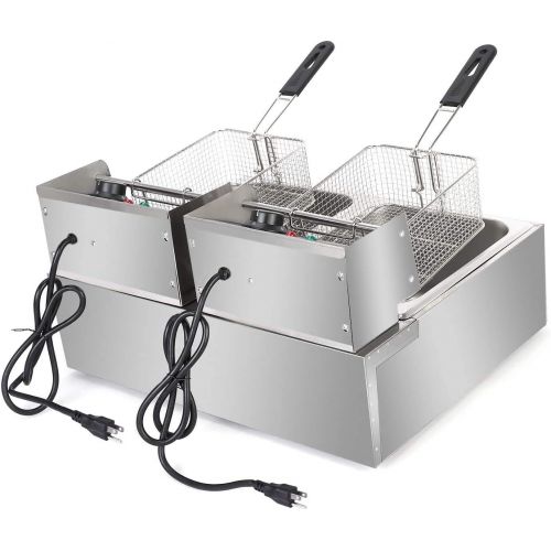  COLIBYOU 5000W Commercial Deep Fryer, 12L Electric Dual Tank Deep Fryer