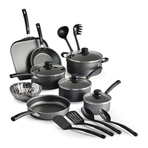  COLIBYOU 18 Piece Nonstick Pots & Pans Cookware Set Kitchen Kitchenware Cooking NEW (GRAY)