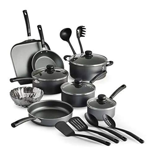  COLIBYOU 18 Piece Nonstick Pots & Pans Cookware Set Kitchen Kitchenware Cooking NEW (GRAY)