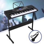 COLLCOLL 61 Key Electric Digital Piano Music Electronic Keyboard Organ LCD Display with Stand Black