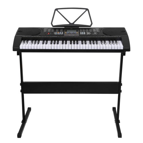  COLLCOLL 61 Key Electric Digital Piano Music Electronic Keyboard Organ LCD Display with Stand Black