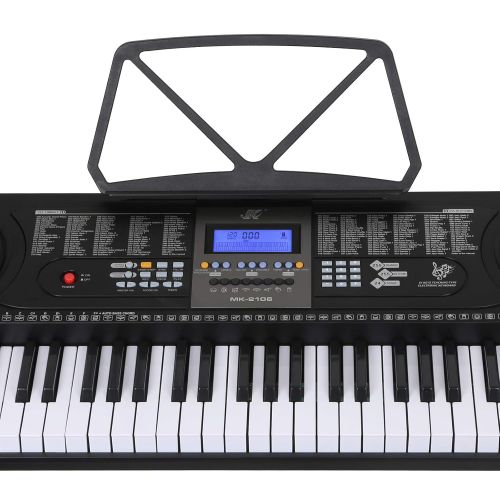  COLLCOLL 61 Key Electric Digital Piano Music Electronic Keyboard Organ LCD Display with Stand Black