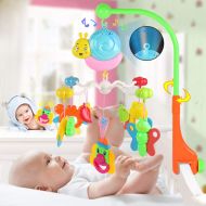 COLOOM Baby Bed Bell Toys Crib Musical Mobile Cartoon Animals Rattles Projection Music Box Newborn Kids, 60 Melodies