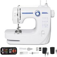 Sewing Machine for Beginners, Portable Mini Sewing Machine, Upgraded Double Needle Sewing, 12 Built-In Stitches, 2 Speeds Double Thread with Foot Pedal, Sewing Machine for Kids, Adults, Blue