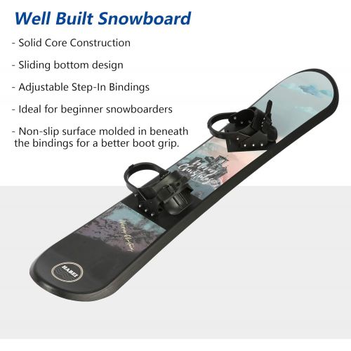  [아마존베스트]COLOR TREE Snowboard for Kids Beginners - Adjustable Step-in Bindings Winter Sport Ski Snow Board - 44/50 inches Length + Ages 5 to 18 + Weight Limit 120 lbs