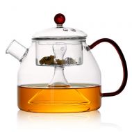 COLORFULTEA - Glass Teapots - 1200 ml (41 oz) - Water Vapor to Brew Tea Glass Teapot/Water Steam to Brew Tea Glass Teapot/Borosilicate Heat-resisting Glass Teapot With Glass Infuse