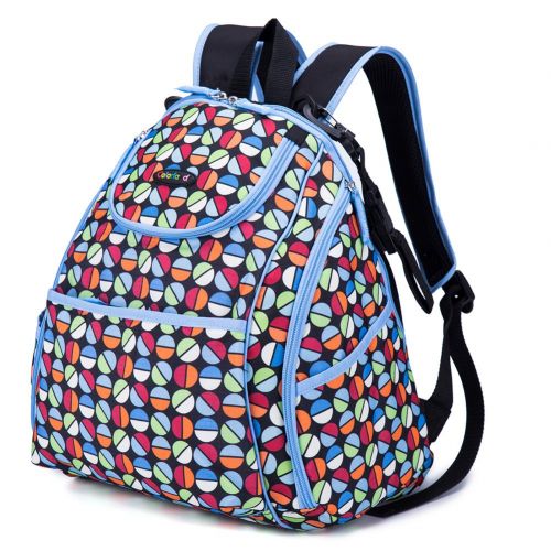  COLORLAND Multi-function Baby Diaper Bag Backpack with Stroller Straps, Changing Pad (Wave Dot)