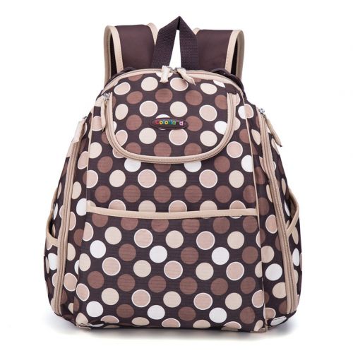  COLORLAND Multi-function Baby Diaper Bag Backpack with Stroller Straps, Changing Pad (Wave Dot)