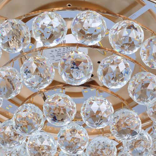  COLORLED Crystal Ceiling Fan for Room Decoration -42 inch Shrinkable Blades Ceiling Fan Chandelier With Remote Control -for Indoor Outdoor Living Dining Room Corridor (Gold)