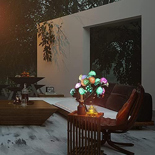  [아마존베스트]COLORLIFE Night Light Color Changing Flower Tree Rose lamp with Remote Control with Timer Christmas Birthday Gift for Girl Kids Women for Holiday and Party Home Room Decoration（Black）……